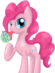 Size: 900x1188 | Tagged: safe, artist:ponimichla, pinkie pie, earth pony, pony, female, lollipop, mare, pink coat, pink mane, solo