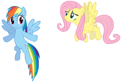 Size: 5000x3313 | Tagged: safe, artist:linksfanponies, fluttershy, rainbow dash, pegasus, pony, absurd resolution, simple background, transparent background, vector