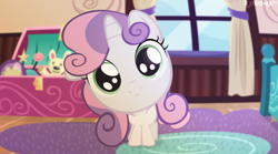 Size: 2621x1462 | Tagged: safe, artist:rainihorn, sweetie belle, cute, diasweetes, imminent boop, looking at you, solo, weapons-grade cute