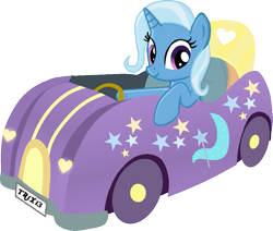 Size: 947x804 | Tagged: safe, artist:grapefruitface1, artist:twittershy, derpibooru exclusive, derpibooru import, trixie, pony, unicorn, base used, car, cutie mark, driving, looking at you, simple background, solo, stripes, transparent background, vehicle