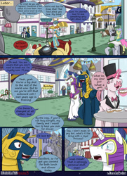 Size: 1950x2700 | Tagged: safe, artist:dracojayproduct, shining armor, oc, oc:pierson, pony, unicorn, comic:lunar isolation, canterlot, comic, royal guard