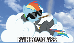 Size: 900x527 | Tagged: safe, artist:dethlunchies, rainbow dash, pegasus, pony, awesome, cigar, classy, clothes, rainbow dash always dresses in style, smoking, suit, sunglasses, swag, tuxedo