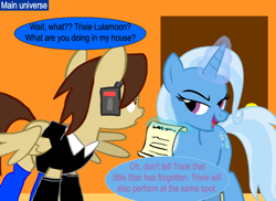 Size: 730x531 | Tagged: safe, artist:ask-star-singer, derpibooru import, trixie, oc, oc:star singer, pony