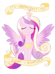 Size: 1280x1706 | Tagged: safe, artist:mermandos, princess cadance, alicorn, pony, mouthpiece, old banner, positive ponies, solo