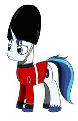 Size: 1000x1555 | Tagged: safe, artist:nordhoof, shining armor, pony, unicorn, british royal guard, clothes, hat, solo, uniform