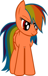 Size: 718x1127 | Tagged: safe, rainbow dash, oc, oc:wob niar, pegasus, pony, evil twin, simple background, transparent background, turnabout storm, vector