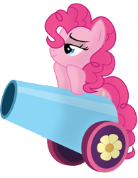 Size: 4825x6207 | Tagged: safe, artist:abydos91, pinkie pie, earth pony, pony, absurd resolution, bedroom eyes, female, mare, party cannon, show accurate, simple background, transparent background, vector