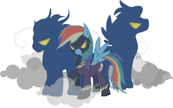 Size: 1391x876 | Tagged: safe, artist:kaizerin, rainbow dash, pegasus, pony, clothes, costume, shadowbolt dash, shadowbolts, shadowbolts costume, simple background, transparent background