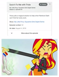 Size: 3106x4096 | Tagged: safe, artist:maze1000, derpibooru import, rainbow dash, sunset shimmer, trixie, better together, choose your own ending, equestria girls, sock it to me, meme, smelly, sunset is disgusted