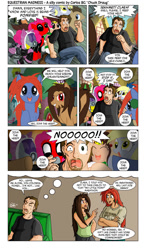 Size: 700x1200 | Tagged: safe, artist:feadraug, derpy hooves, doctor whooves, pinkie pie, oc, pegasus, pony, comic, deadpool, female, happy, human to pony, join the herd, mare, mass effect, sailor jupiter, sailor moon, smiling, tali'zorah vas normandy, transformation