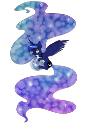 Size: 3700x5000 | Tagged: safe, artist:doodle-28, princess luna, alicorn, pony, absurd resolution, moon, simple background, solo, spread wings, tangible heavenly object, transparent background