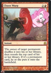 Size: 321x455 | Tagged: safe, artist:blackwingstudio, pinkie pie, earth pony, pony, card, magic the gathering, trading card edit, transformation