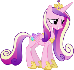 Size: 6336x6044 | Tagged: dead source, safe, artist:stillfire, screencap, princess cadance, alicorn, pony, three's a crowd, absurd resolution, cute, cutedance, grin, nervous, simple background, smiling, solo, transparent background, vector