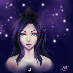 Size: 1574x1574 | Tagged: safe, artist:vanilla166, princess luna, human, humanized, looking at you, portrait, solo