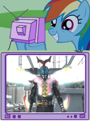 Size: 564x770 | Tagged: safe, rainbow dash, pegasus, pony, exploitable meme, kamen rider, kamen rider kabuto, meme, tv meme