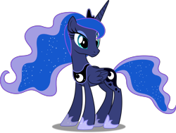 Size: 5000x3788 | Tagged: safe, artist:dashiesparkle, princess luna, alicorn, pony, the crystalling, frown, looking back, simple background, solo, transparent background, vector