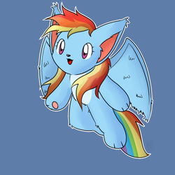 Size: 1000x1000 | Tagged: safe, artist:dragontrainer, rainbow dash, kemofurry, solo, species swap