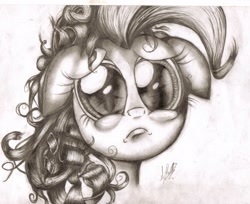 Size: 3076x2516 | Tagged: safe, artist:megaphonnic, pinkie pie, earth pony, pony, high res, monochrome, solo, traditional art