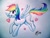 Size: 3472x2604 | Tagged: safe, artist:kaweki, rainbow dash, pegasus, pony, blue mane, female, high res, mare, multicolored mane