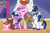 Size: 780x512 | Tagged: safe, artist:kuromi, princess cadance, shining armor, smarty pants, twilight sparkle, alicorn, pony, unicorn, hearth's warming eve (episode), cute, hearth's warming eve, play, teen princess cadance, younger