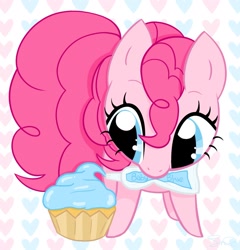 Size: 1362x1421 | Tagged: safe, artist:steffy-beff, pinkie pie, earth pony, pony, cupcake, female, food, mare, pink coat, pink mane