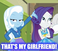 Size: 569x500 | Tagged: safe, derpibooru import, edit, edited screencap, screencap, rarity, trixie, better together, choose your own ending, equestria girls, sock it to me, female, lesbian, rarixie, shipping