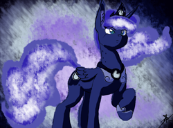 Size: 2048x1516 | Tagged: safe, artist:marvelousqueen, princess luna, alicorn, pony, female, horn, mare, simple background, solo