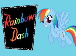 Size: 480x355 | Tagged: safe, artist:hirake! pony key, rainbow dash, pegasus, pony, hanna barbera, huckleberry hound, title card