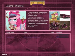 Size: 640x480 | Tagged: safe, pinkie pie, earth pony, pony, command and conquer, crossover, female, general, mare, pink coat, pink mane