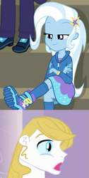 Size: 507x1006 | Tagged: safe, derpibooru import, edit, screencap, marco dafoy, prince blueblood, trixie, better together, choose your own ending, equestria girls, sock it to me, bluetrix, equestria girls-ified, female, male, shipping, straight