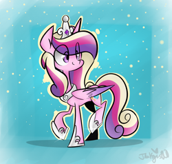 Size: 1600x1520 | Tagged: safe, artist:jankrys00, princess cadance, alicorn, pony, crown, female, horn, mare, multicolored mane, solo