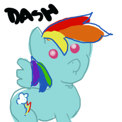 Size: 360x360 | Tagged: artist needed, safe, rainbow dash, pegasus, pony, blue mane, female, mare, multicolored mane