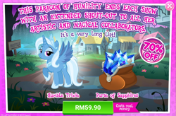 Size: 1042x685 | Tagged: safe, derpibooru import, idw, trixie, alicorn, reflections, spoiler:comic, advertisement, alicornified, costs real money, gameloft, idw showified, official, princess of humility, race swap, rant in the description, trixiecorn, why gameloft why