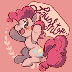 Size: 500x500 | Tagged: safe, artist:mi-eau, pinkie pie, earth pony, pony, element of laughter, one word, solo