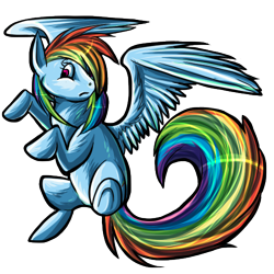 Size: 500x500 | Tagged: safe, artist:fatehound, rainbow dash, pegasus, pony, blue mane, female, mare, multicolored mane