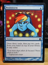 Size: 450x602 | Tagged: safe, artist:ninthsphere, rainbow dash, pegasus, pony, card, dashface, magic the gathering, photo