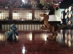 Size: 4032x3016 | Tagged: safe, derpibooru import, photographer:horsesplease, trixie, dinosaur, pony, velociraptor, blind bag, irl, korean, lego, malaysia, photo, toy