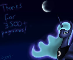 Size: 1276x1054 | Tagged: safe, artist:majorlaughmaster, princess luna, alicorn, pony, milestone, moon, night, solo