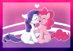 Size: 1700x1200 | Tagged: safe, artist:darkaiya, pinkie pie, rarity, earth pony, pony, unicorn, female, lesbian, raripie, shipping