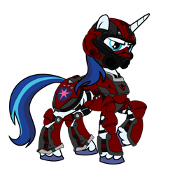 Size: 1024x1024 | Tagged: safe, artist:spazzymcnugget, shining armor, pony, unicorn, armor, crossover, helmet, planetside 2, simple background, solo, terran republic, transparent background, vector, video game