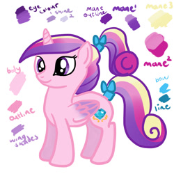 Size: 1000x1000 | Tagged: safe, artist:kuromi, princess cadance, alicorn, pony, reference sheet, solo, teen princess cadance