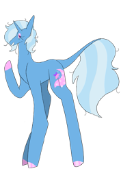 Size: 751x1063 | Tagged: safe, artist:sunnyclementines, derpibooru import, trixie, pony, unicorn, blue coat, female, horn, mare, solo, two toned mane