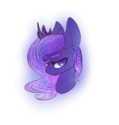 Size: 838x876 | Tagged: safe, artist:du-sk, princess luna, alicorn, pony, bust, ear fluff, female, mare, portrait, simple background, solo, transparent background