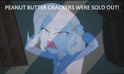 Size: 1236x740 | Tagged: safe, derpibooru import, edit, edited screencap, screencap, trixie, equestria girls, equestria girls (movie), crackers, food, peanut butter, peanut butter crackers