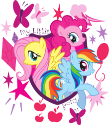 Size: 2647x3017 | Tagged: safe, fluttershy, pinkie pie, rainbow dash, earth pony, pegasus, pony, hasbro, high res, official, stock vector