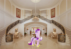 Size: 3660x2550 | Tagged: safe, artist:princess cadance, artist:raiquila, princess cadance, chandelier, house, irl, mansion, photo, ponies in real life, stairs