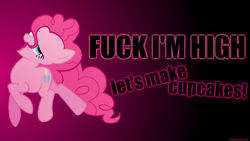 Size: 1920x1080 | Tagged: safe, artist:derplight, pinkie pie, earth pony, pony, solo, vector, vulgar, wallpaper