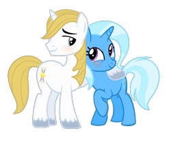 Size: 1152x968 | Tagged: safe, artist:starshinejl, derpibooru import, prince blueblood, trixie, pony, bluetrix, female, male, shipping, straight