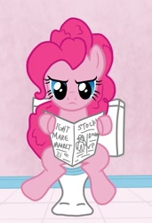 Size: 600x876 | Tagged: safe, artist:timothymwellman, pinkie pie, earth pony, pony, but why, potty, potty time, toilet