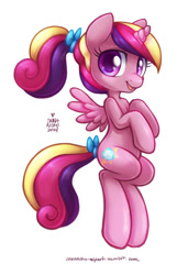 Size: 548x800 | Tagged: safe, artist:onnanoko, princess cadance, alicorn, pony, simple background, solo, teen princess cadance